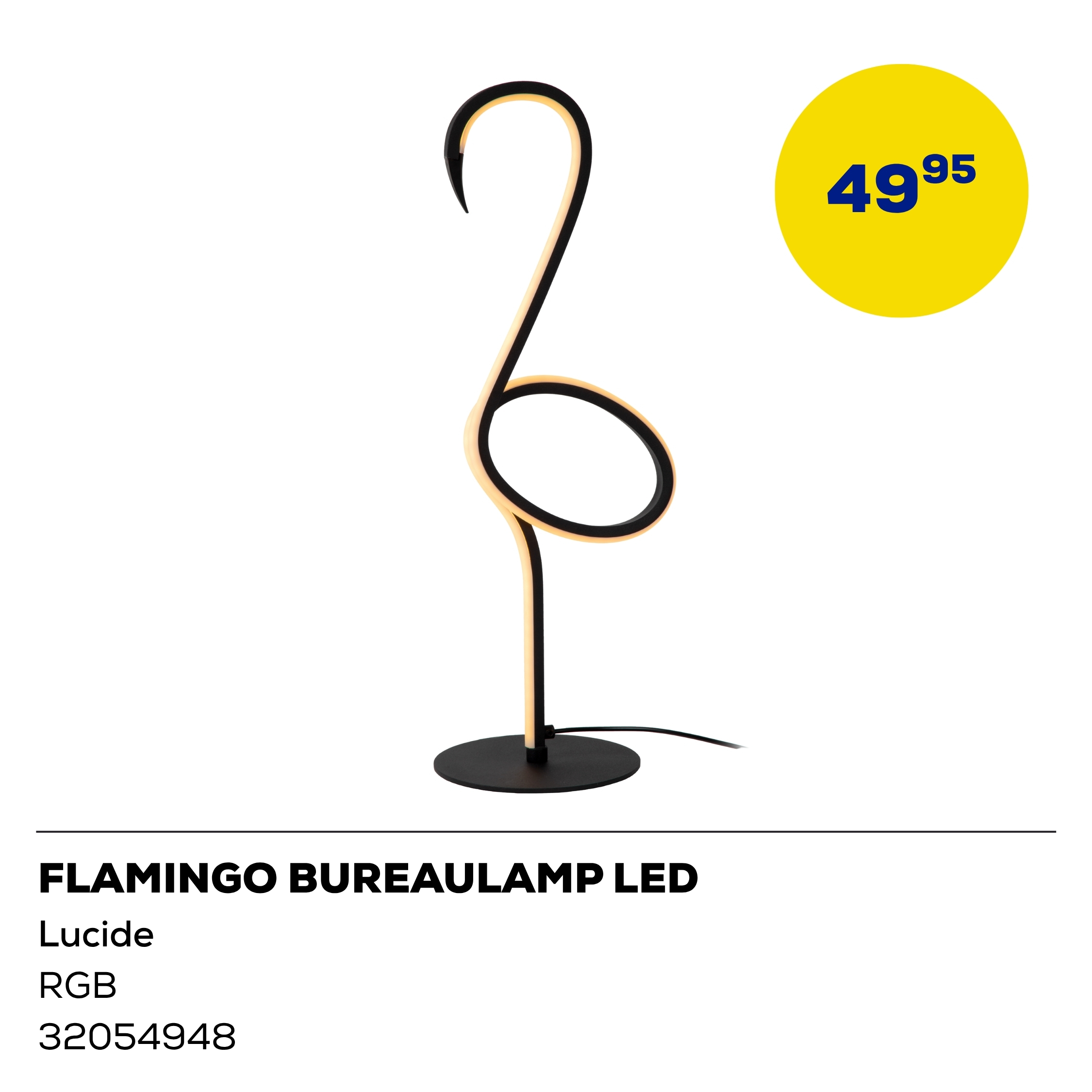 Lucide Flamingo Bureaulamp LED RGB